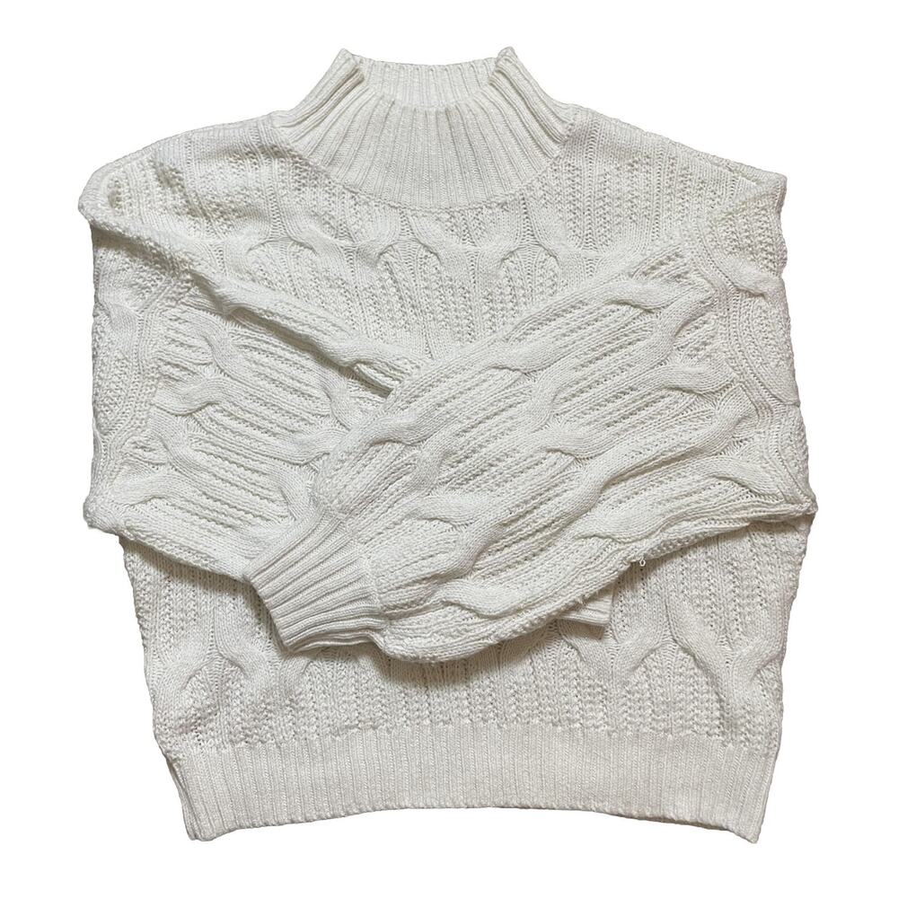 Gabrielle Union New York & Company Ivory Cream Sweater Women’s Large Mock Neck